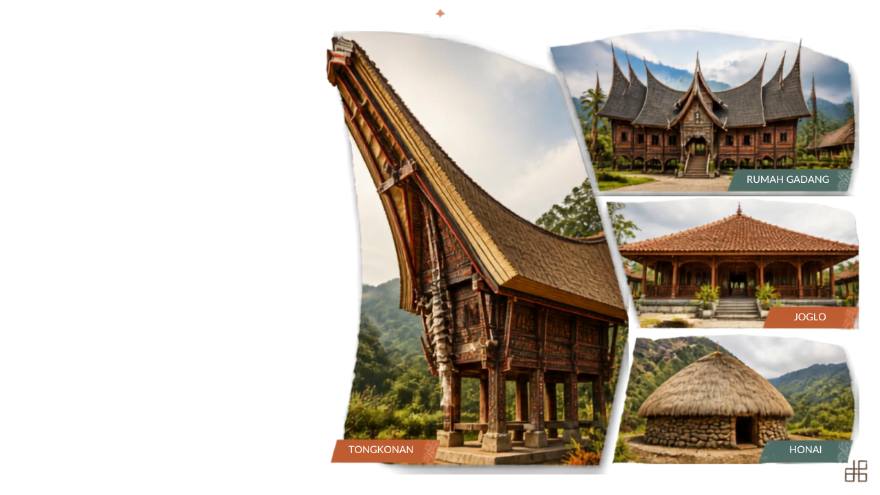 Kolase rumah tradisional Nusantara
