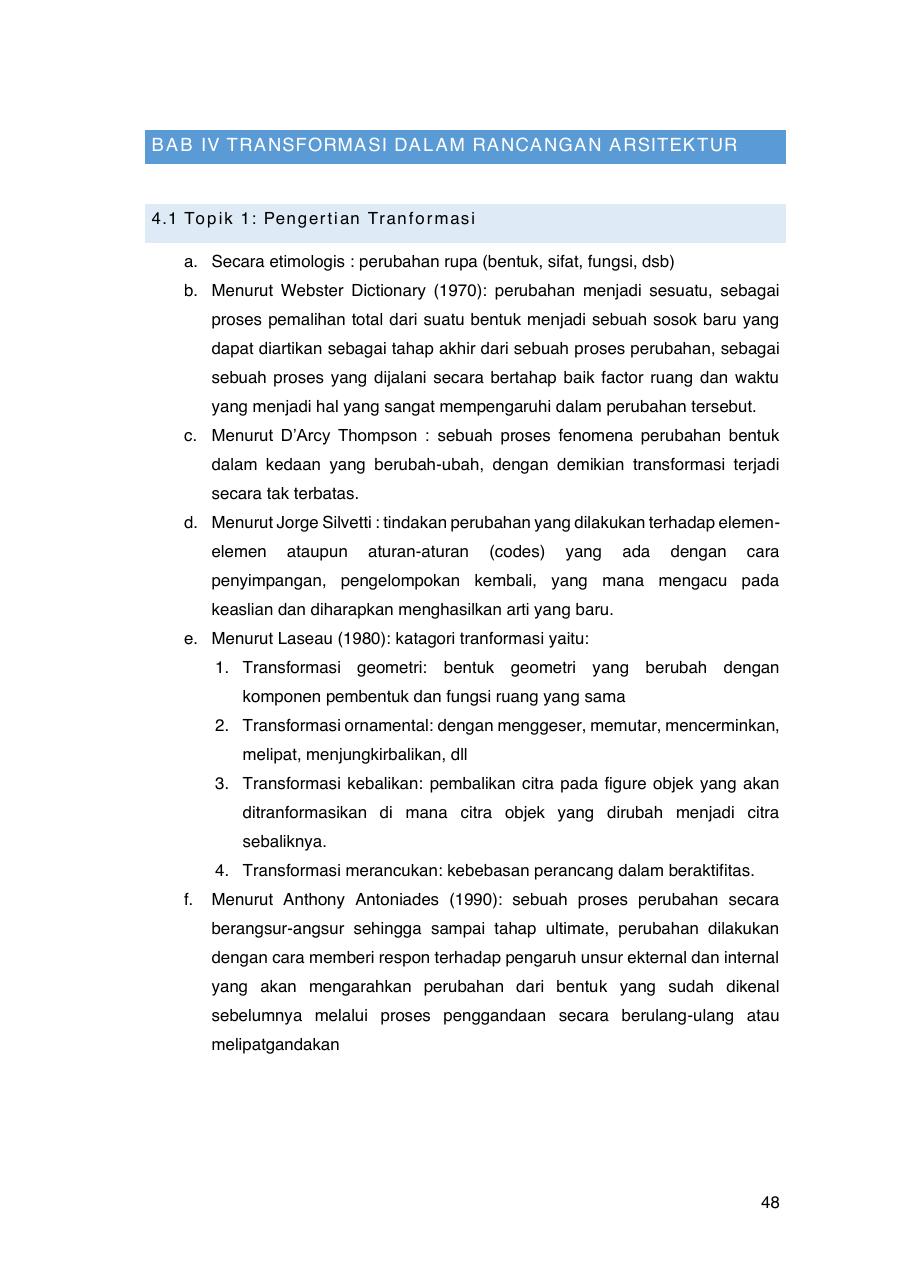 Cuplikan transformasi rancangan