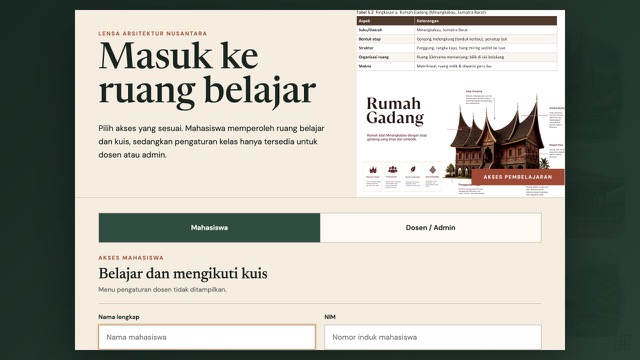 Tampilan Lensa Arsitektur Nusantara